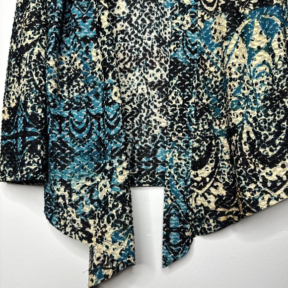 Chicos size 1 M Open Front Drape Cardigan Floral Textured - Picture 4 of 6